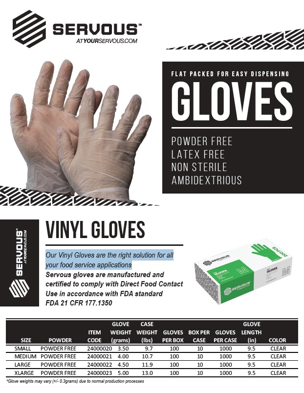 Buy Vinyl Gloves in Bulk Low Cost Foodservice Gloves